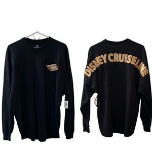 🆕 Disney Cruiseline Jersey Gold Glitter Puffed Graphics Size M